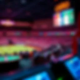 A vibrant depiction of Louisiana's sports venues showcasing the excitement of live sports events.