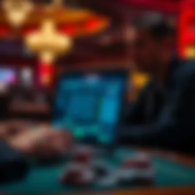 An illustration of the mechanics behind online poker transactions.