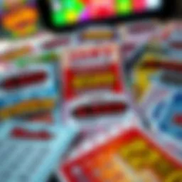 Visual representation of scratch-off tickets with varying designs