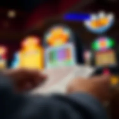 Close-up of a scratch-off ticket in action