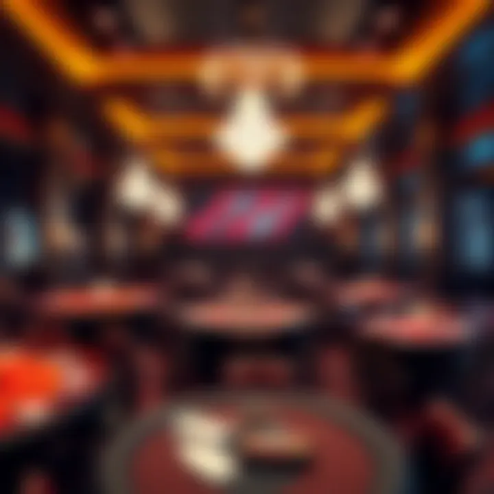 Inviting venue layout for a casino-themed gathering