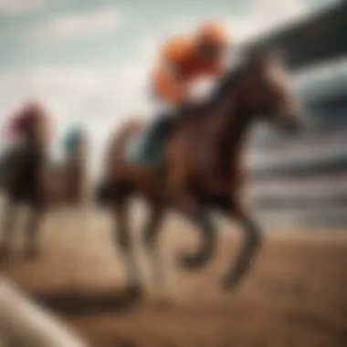 Excitement on the Track A dynamic horse racing scene showcasing excitement and energy
