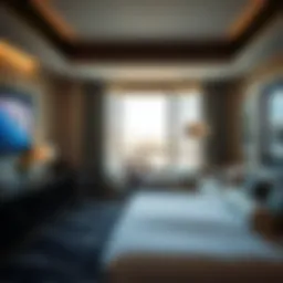 Luxurious hotel room with modern amenities