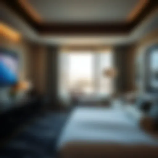 Luxurious Accommodations at Palms Luxurious hotel room with modern amenities