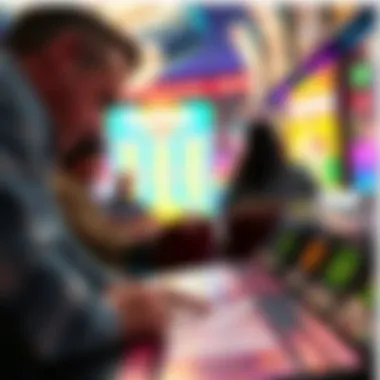 Engaged in the Game Close-up of a player scratching a lottery ticket