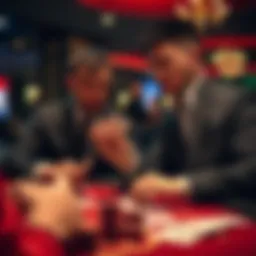 Two players engaged in a game of Spades, focusing on their cards and strategy.