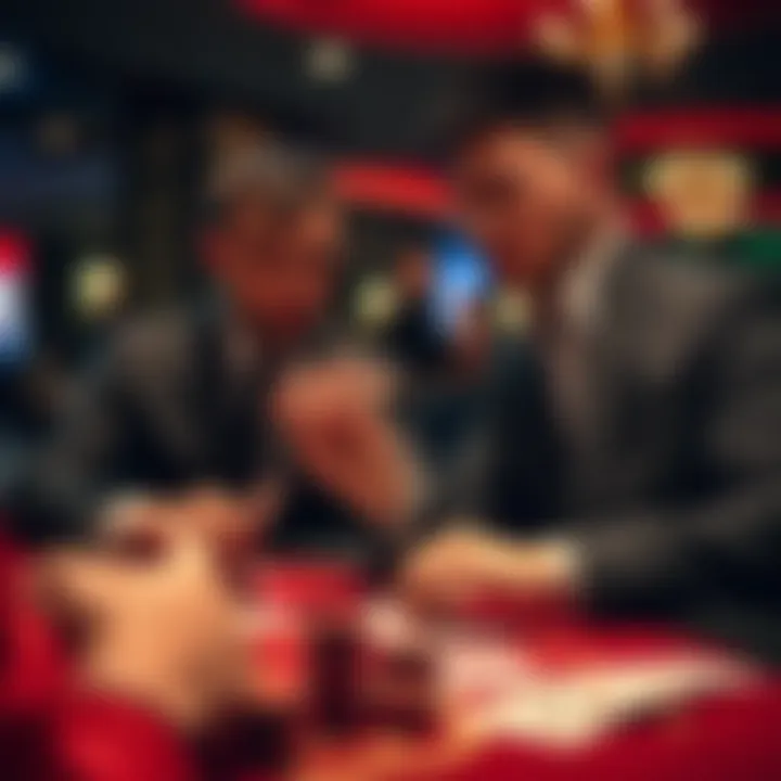 Two players engaged in a game of Spades, focusing on their cards and strategy.