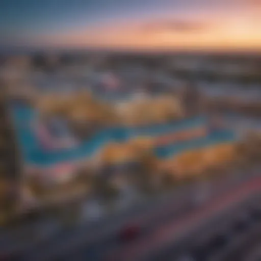 Aerial view of the closest casino to Clearwater, showcasing its vibrant exterior and parking area.