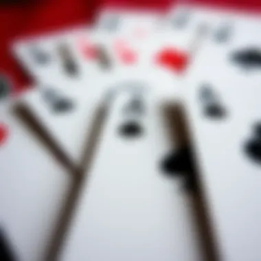 Close-up of Spades cards with strategic markings, highlighting tactical considerations.