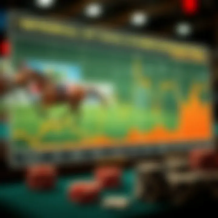 A graph showcasing historical trends in horse racing betting