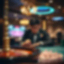 Focused online roulette player analyzing the table