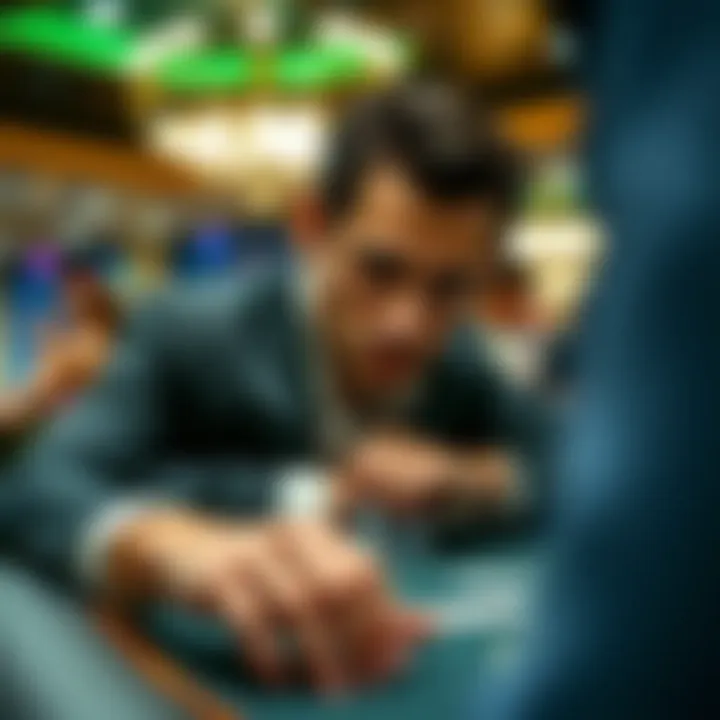Concentration at the Poker Table Intense focus on a poker table during a game