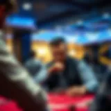 Strategic poker player analyzing the game