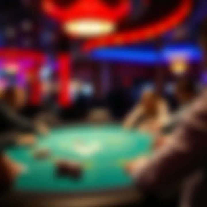 Vibrant Texas Hold'em Atmosphere The vibrant atmosphere of a Texas Hold'em table in Atlantic City