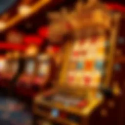 Luxurious golden slot machine adorned with jewels