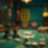 Traditional Asian Gambling Setup A traditional Asian gambling setup with intricate game pieces.