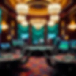 An elegant view of the Mirage Poker Room showcasing the vibrant gaming atmosphere