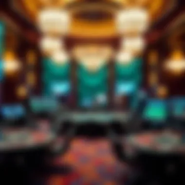 Elegant View of the Mirage Poker Room An elegant view of the Mirage Poker Room showcasing the vibrant gaming atmosphere