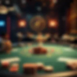 A captivating view of an Irish poker table set up for a game.