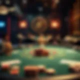 Irish Poker Table Setup A captivating view of an Irish poker table set up for a game.