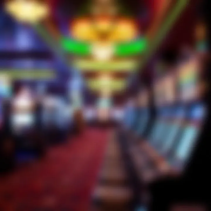 Casino gaming floor featuring vibrant slot machines and table games