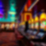 Vibrant casino gaming floor with colorful slot machines