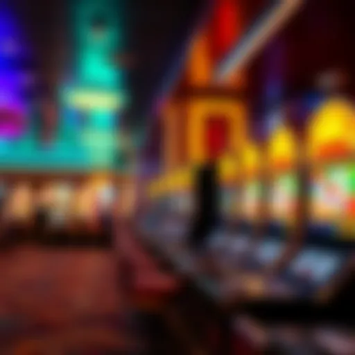 Experience the Excitement of the Gaming Floor Vibrant casino gaming floor with colorful slot machines