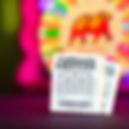 California Lotto ticket displayed against a vibrant background