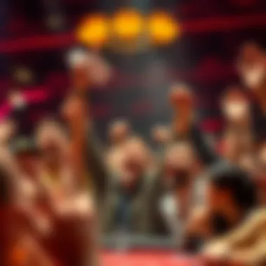 Celebrating Victory An excited crowd celebrating a victory