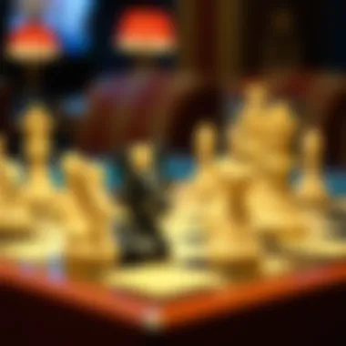 Strategic Thinking in Gaming A chessboard with pieces in strategic positions