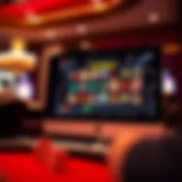 Computer screen displaying online casino games