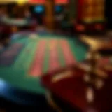 Overview of a roulette table displaying various betting options