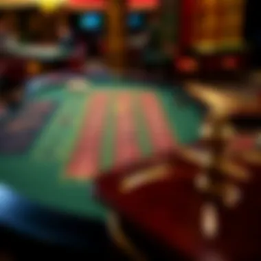 Overview of a roulette table displaying various betting options