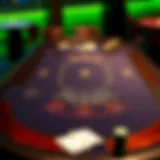 Blackjack Table Layout A detailed layout of a blackjack table showcasing betting areas