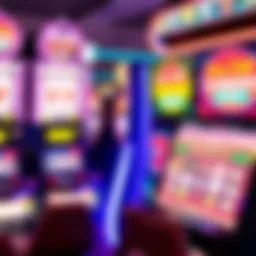 A vibrant graphic showcasing various Vegas slot machines with bonus code symbols