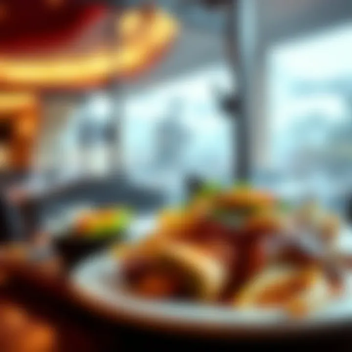 A beautifully arranged plate of Western-themed cuisine available at the casino's restaurant